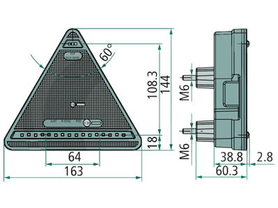 Rücklicht Dreieck LED 12/24 V 163x144 - Allenspach Bernhard