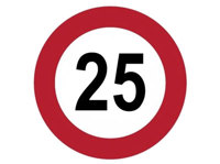 Höchst Geschwindigkeit Schild 25 Ø 10