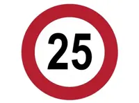 Höchst Geschwindigkeit Schild 25 Ø 20 Alu