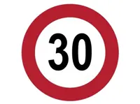 Höchst Geschwindigkeit Schild 30 Ø 20 Alu