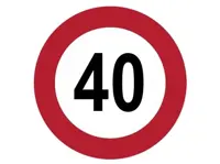 Höchst Geschwindigkeit Schild 40 Ø 20 Alu