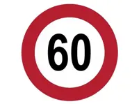 Höchst Geschwindigkeit Schild 60 Ø 20