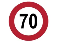 Höchst Geschwindigkeit Schild 70 Ø 20