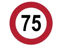 Höchst Geschwindigkeit Schild 75 Ø 20