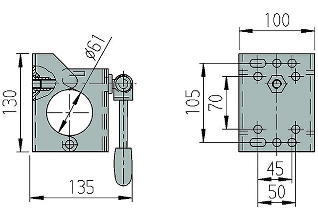 Stützradhalter 60 500 Klapphebel - Allenspach Bernhard