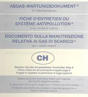 Abgaswartungsdokument Bootsmotor